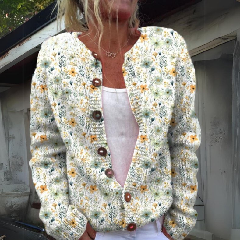 ElisaBerlin™ | Blumige Eleganz Cardigan - Elisa Berlin - Pullover & Westen