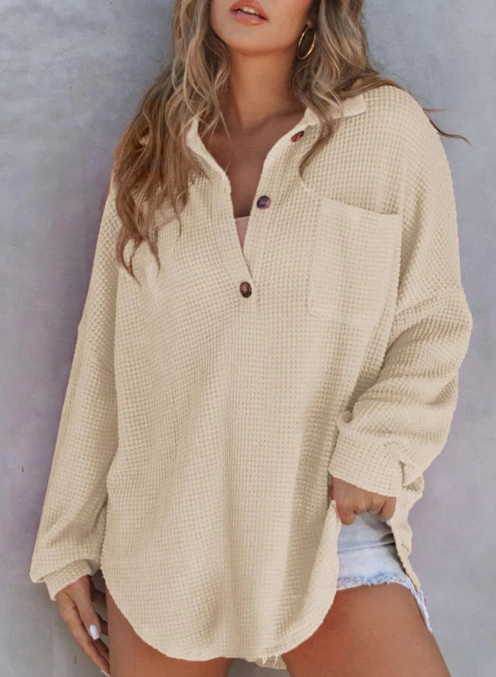 ElisaBerlin™ | Eleganter Waffelmuster Pullover - ElisaBerlin - 