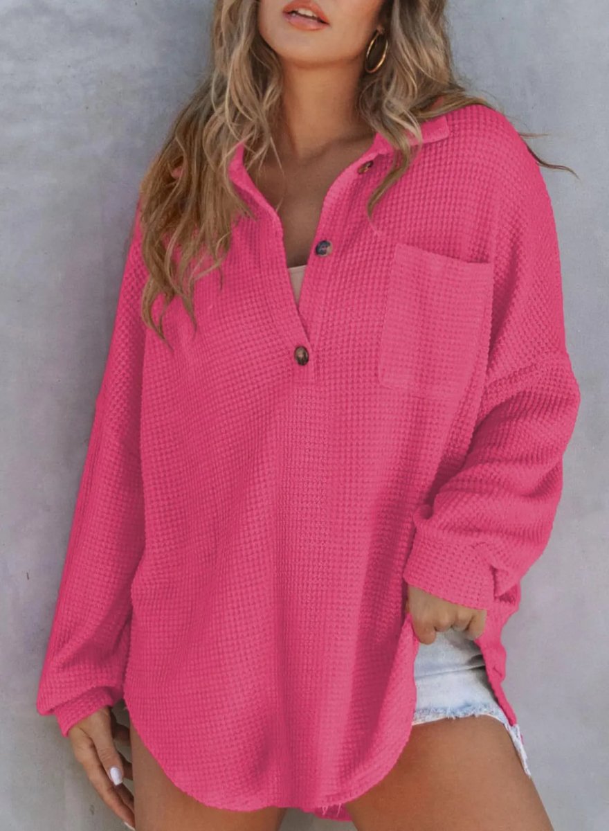 ElisaBerlin™ | Eleganter Waffelmuster Pullover - ElisaBerlin - 