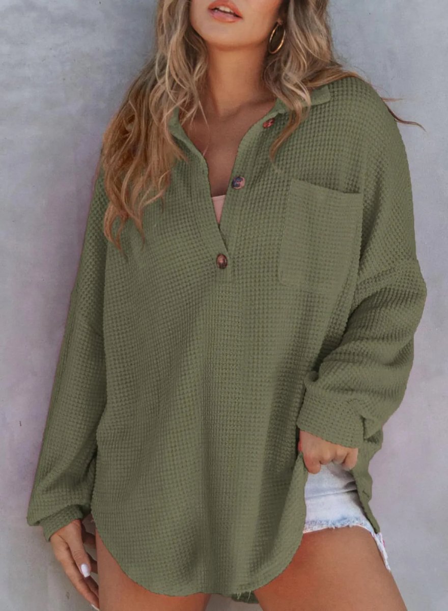 ElisaBerlin™ | Eleganter Waffelmuster Pullover - ElisaBerlin - 