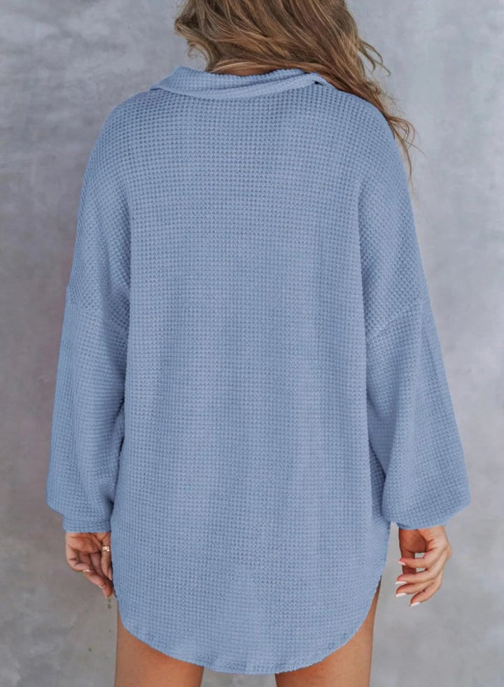 ElisaBerlin™ | Eleganter Waffelmuster Pullover - ElisaBerlin - 