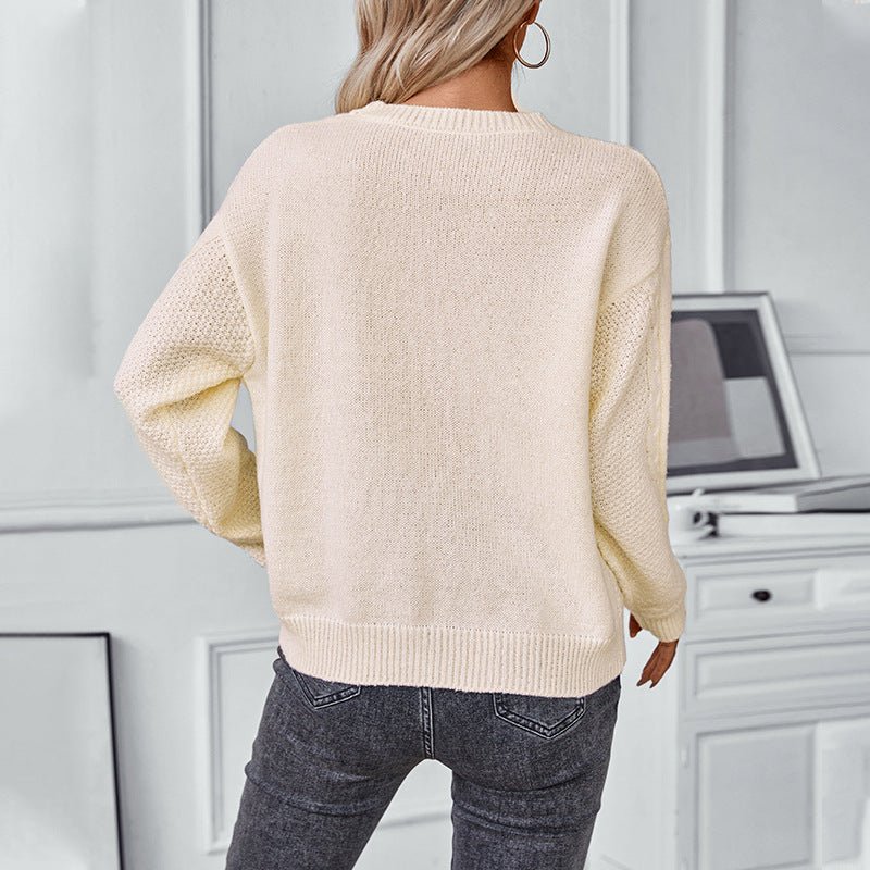 ElisaBerlin™ | Eleganter Winterpullover mit Hohlsaum - Elisa Berlin - 