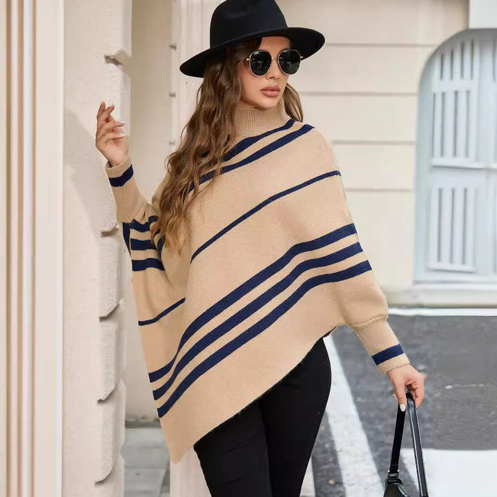 ElisaBerlin™ | Halber Rollkragen Streifenpullover - ElisaBerlin - 