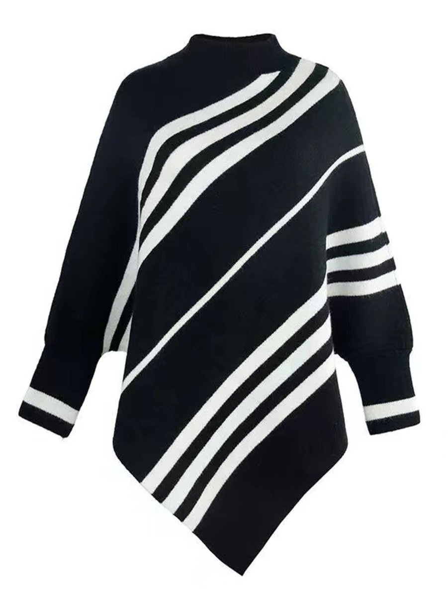 ElisaBerlin™ | Halber Rollkragen Streifenpullover - ElisaBerlin - 