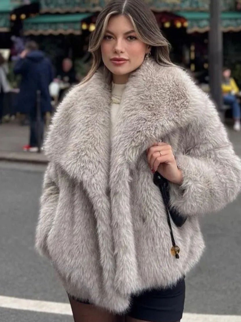 ElisaBerlin™ | Kuscheliger Langer Plüschmantel - Elisa Berlin - Women Winter Coats & Jackets