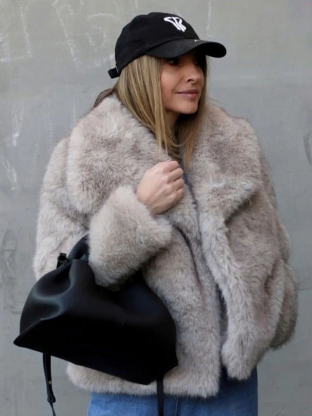 ElisaBerlin™ | Kuscheliger Langer Plüschmantel - Elisa Berlin - Women Winter Coats & Jackets
