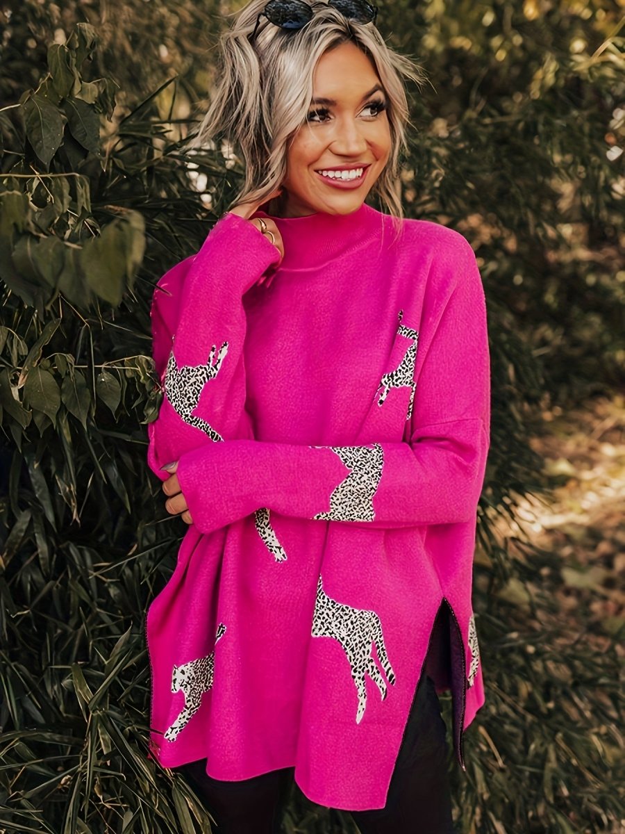 ElisaBerlin™ | Luxuriöser Leopardenprint Pullover - Elisa Berlin - Sweaters
