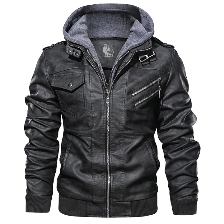 ElisaBerlin™ | Robuste Lederjacke mit Kapuze - Elisa Berlin - Winterjacken
