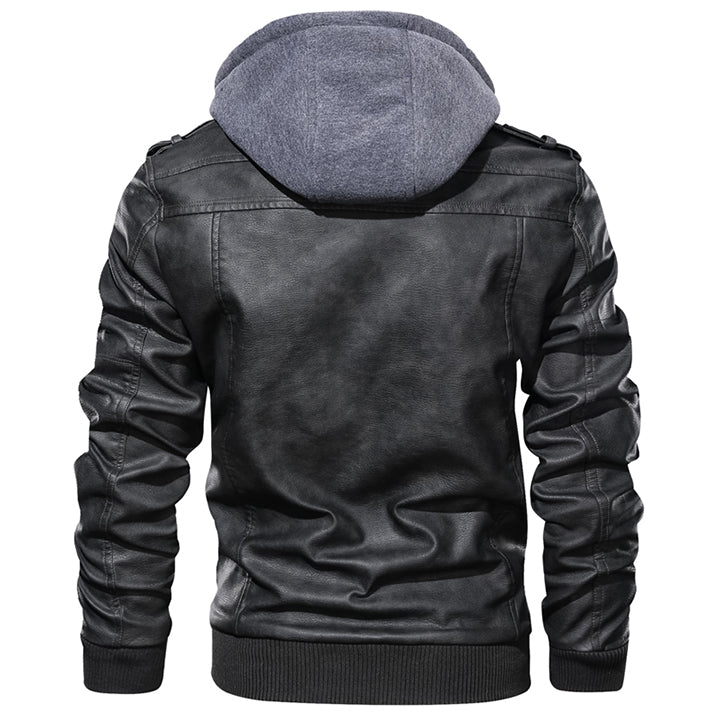 ElisaBerlin™ | Robuste Lederjacke mit Kapuze - Elisa Berlin - Winterjacken