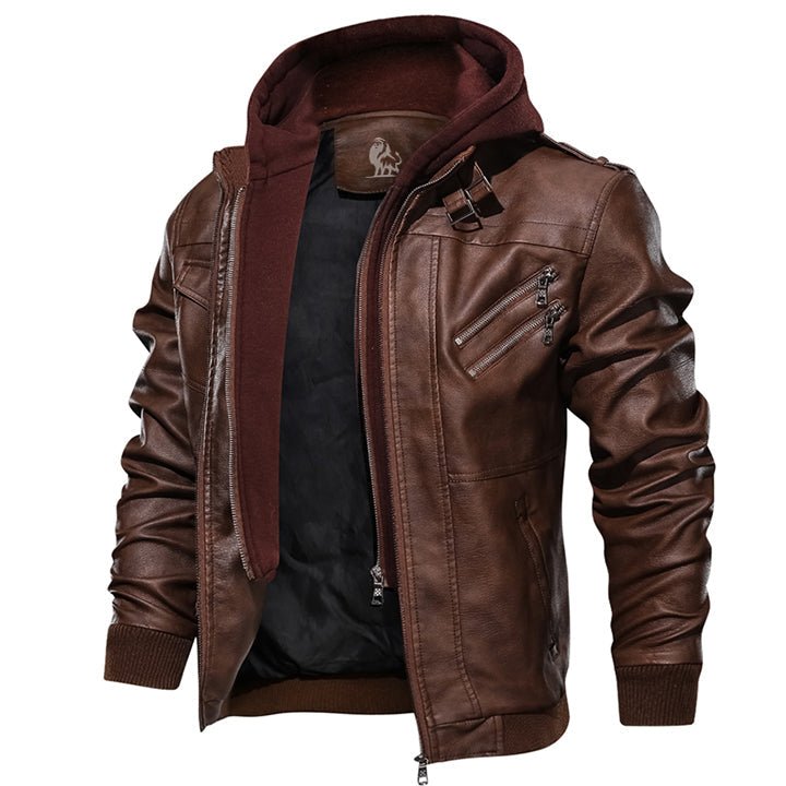 ElisaBerlin™ | Robuste Lederjacke mit Kapuze - Elisa Berlin - Winterjacken