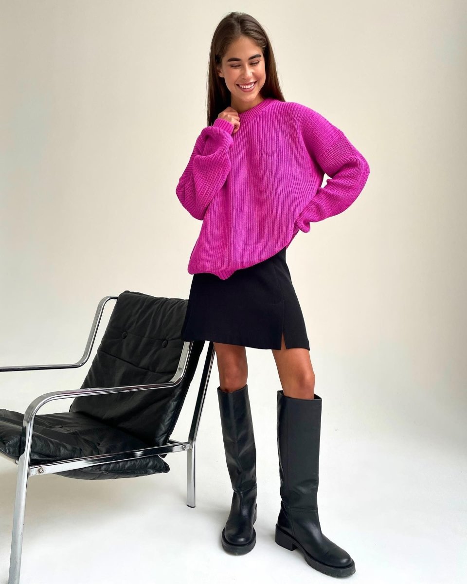 ElisaBerlin™ | Rundhalsausschnitt Loser Pullover - Elisa Berlin - 