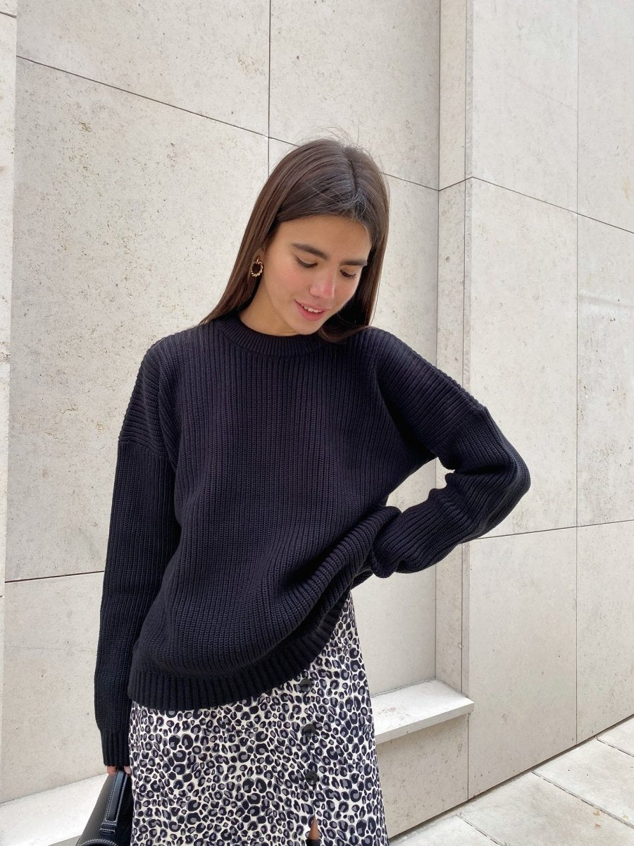 ElisaBerlin™ | Rundhalsausschnitt Loser Pullover - Elisa Berlin - 