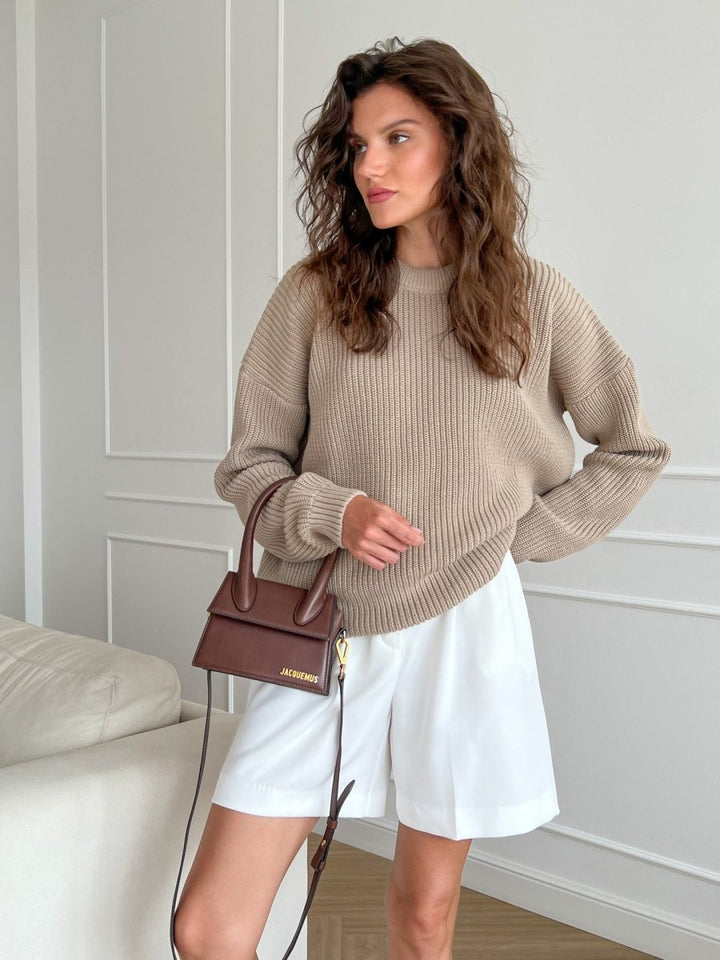ElisaBerlin™ | Rundhalsausschnitt Loser Pullover - Elisa Berlin - 