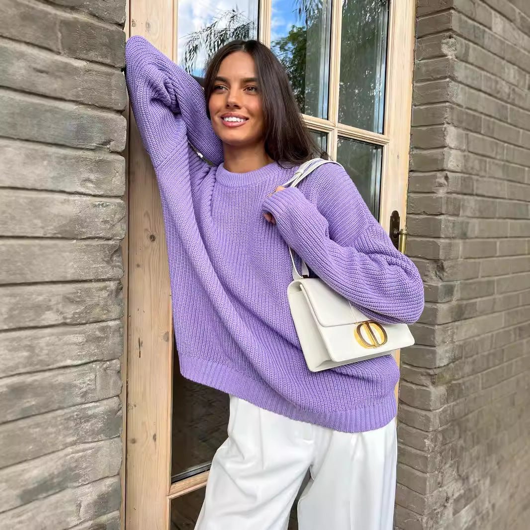 ElisaBerlin™ | Rundhalsausschnitt Loser Pullover - Elisa Berlin - 
