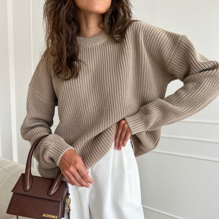 ElisaBerlin™ | Rundhalsausschnitt Loser Pullover - Elisa Berlin - 