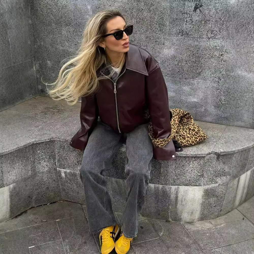 ElisaBerlin™ | Stilvolle Casual - Lederjacke - Elisa Berlin - Women Winter Coats & Jackets