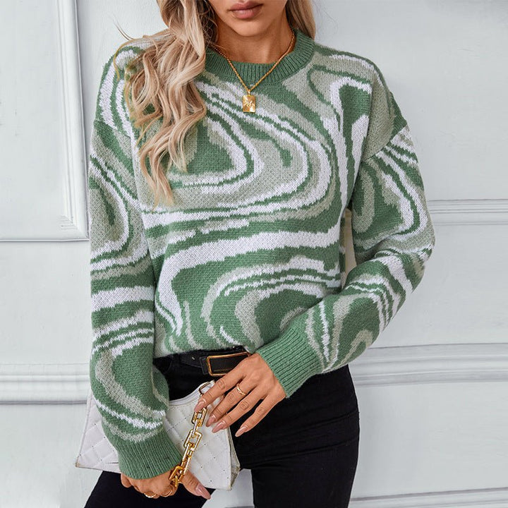 ElisaBerlin™ | Stilvolle Wellenmuster Sweater - Elisa Berlin - Sweaters