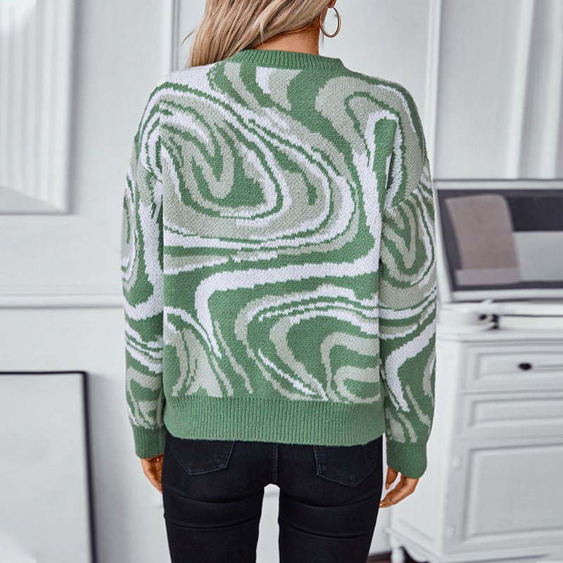ElisaBerlin™ | Stilvolle Wellenmuster Sweater - Elisa Berlin - Sweaters