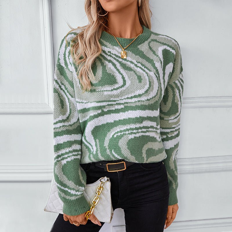 ElisaBerlin™ | Stilvolle Wellenmuster Sweater - Elisa Berlin - Sweaters