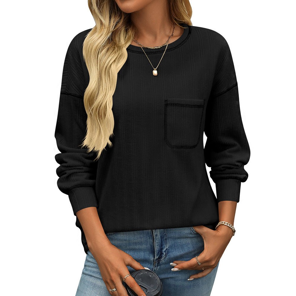ElisaBerlin™ | Streifen Rundhals Shirt - ElisaBerlin - 