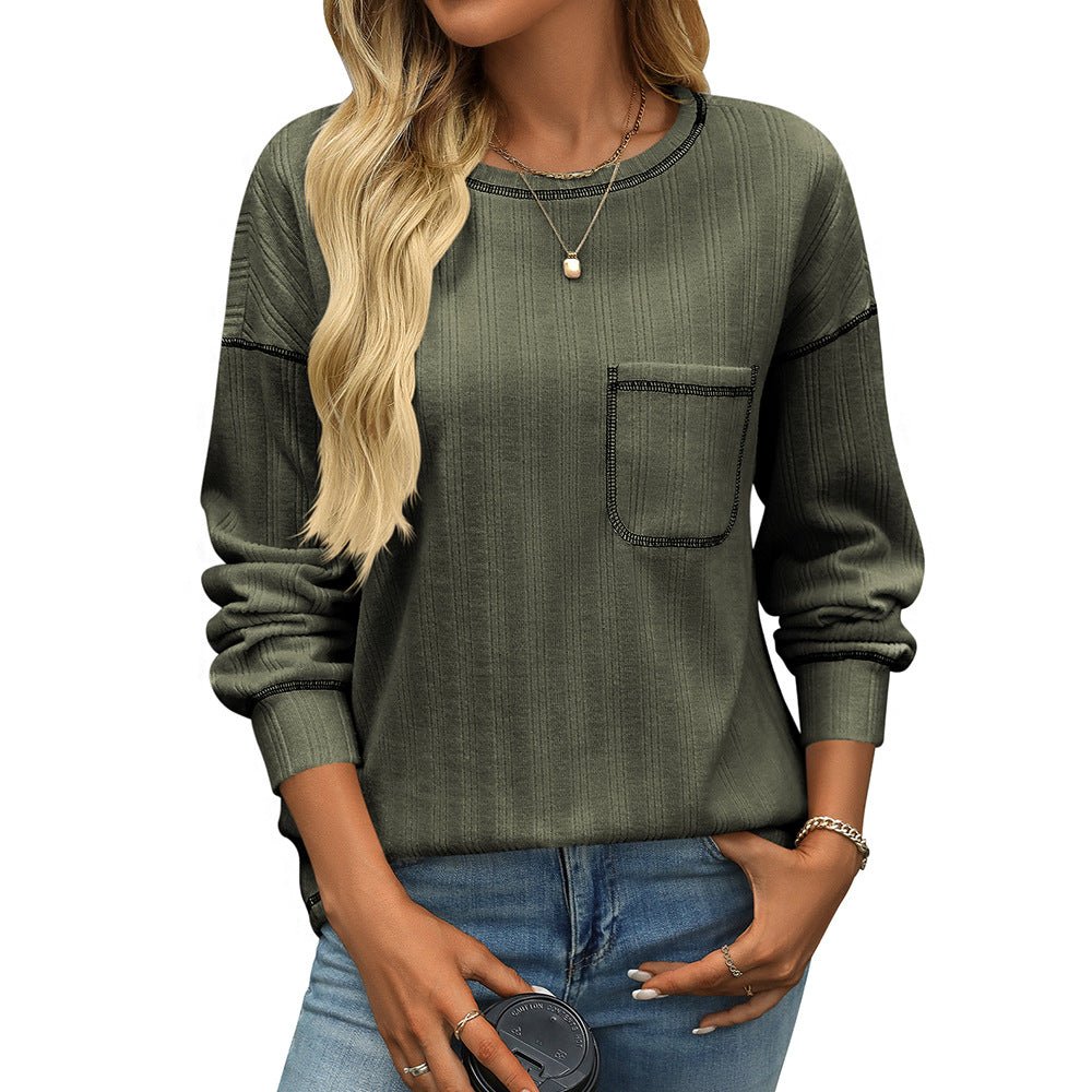 ElisaBerlin™ | Streifen Rundhals Shirt - ElisaBerlin - 