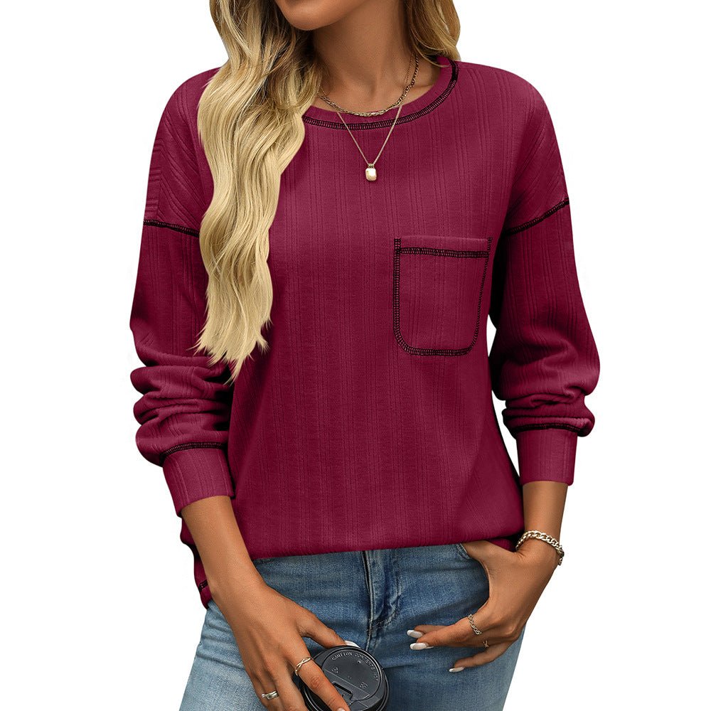 ElisaBerlin™ | Streifen Rundhals Shirt - ElisaBerlin - 