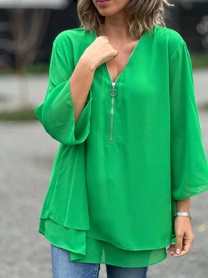 ElisaBerlin™ | Zip Chiffon Oberteil - ElisaBerlin - 